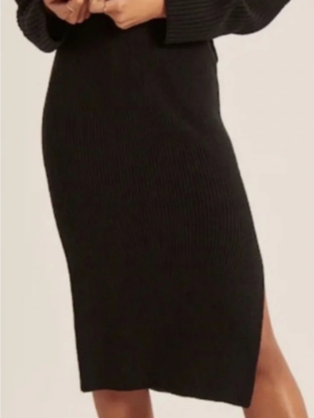 American Eagle Outfitters Black Ribbed Knit Skirt